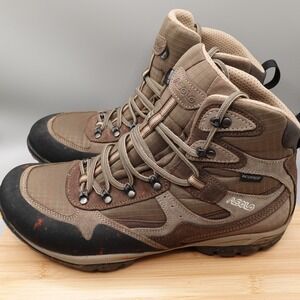 Asolo Boots Mens 11.5 Reston Waterproof Hiking Boots Brown Vibram Sole Flaws